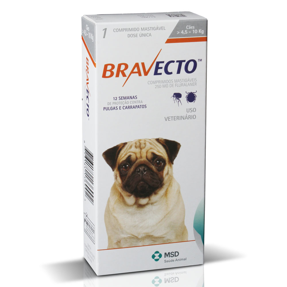 Antipulgas e Carrapatos Bravecto MSD para Cães de 2 até 4,5 Kg - SEMEVE PET  Center
