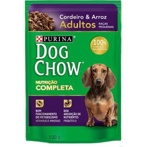 Ração Úmida Purina Dog Chow Sachê para Cães Adultos de Pequeno Porte Sabor Cordeiro e Arroz