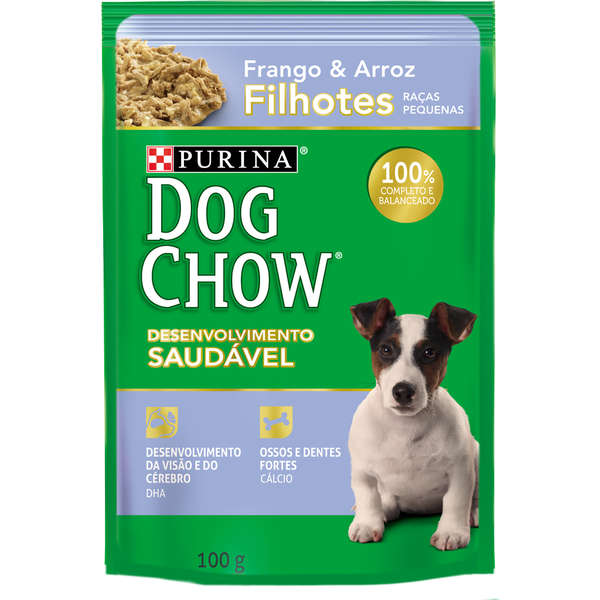 Ração Úmida Purina Dog Chow Sachê para Cães Filhotes de Pequeno Porte Sabor Frango e Arroz