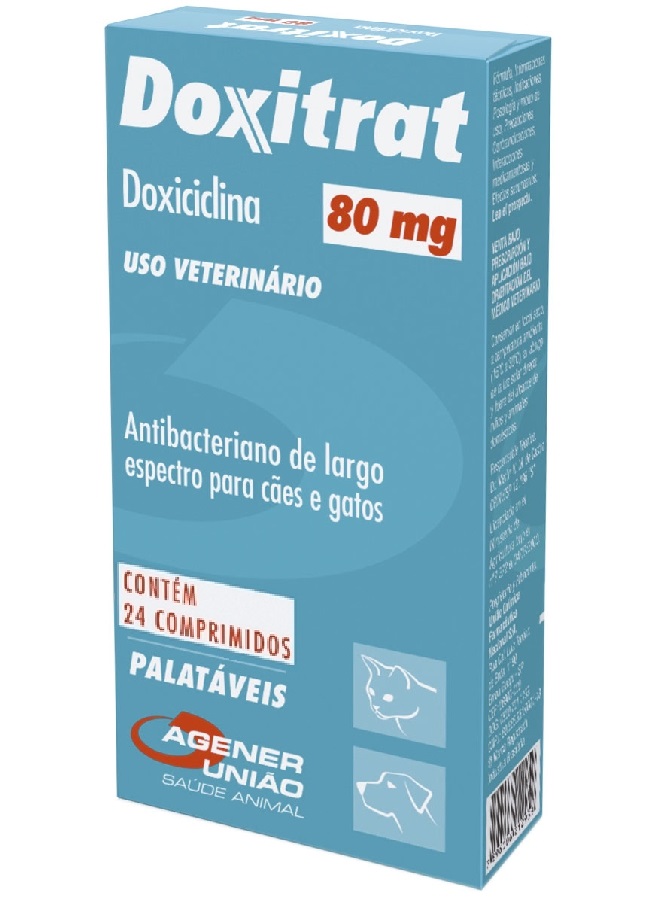 Antibacteriano Doxitrat 80mg com 24 comprimidos - Agener União