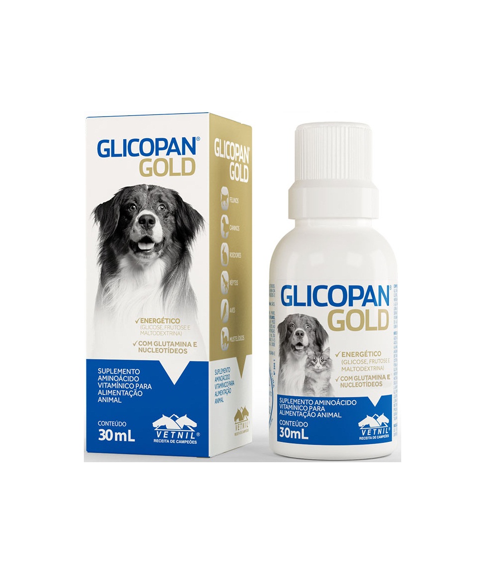 Suplemento Aminoácido Vitamínico Glicopan Gold 30 ml Vetnil