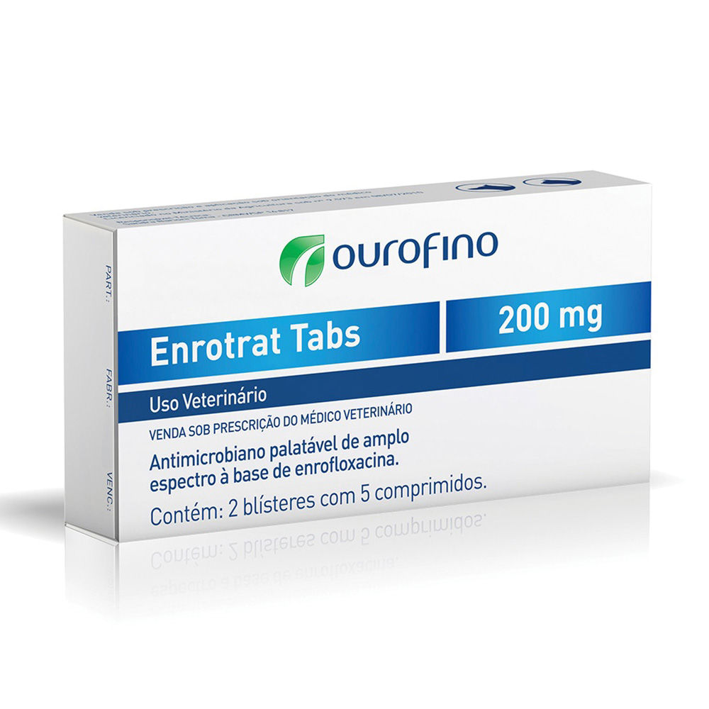 Antimicrobiano Enrotrat Tabs 200mg - Ourofino
