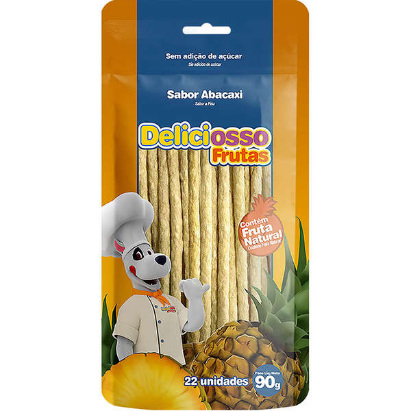 Osso Deliciosso Palito Médio Sabor Abacaxi para Cães – 200g