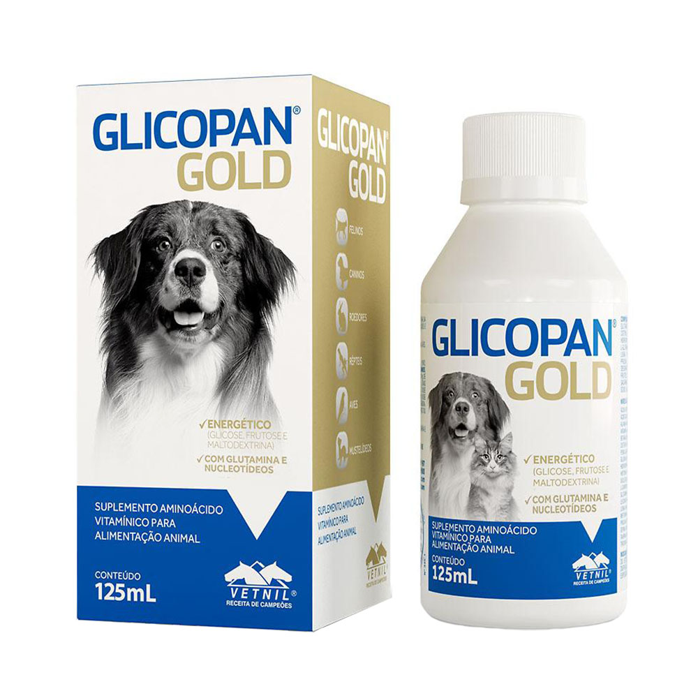 Suplemento Aminoácido Vitamínico Glicopan Gold 125 ml Vetnil
