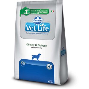 Ração Farmina Vet Life Obesity & Diabetic para Cães Adultos 10 kg