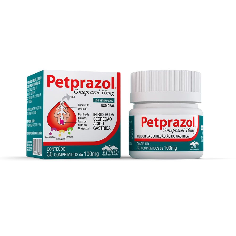 Inibidor de Secreção Ácido-Gástrica Petprazol 10 mg - Vetnil