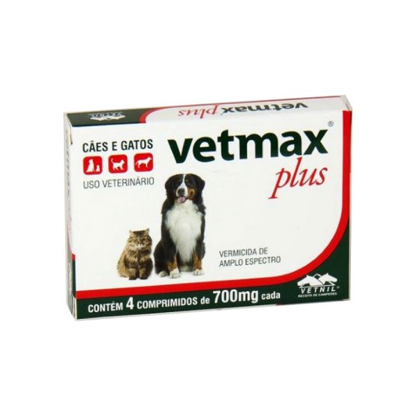 Vermífugo Vetmax 700 mg 4 Comprimidos Vetnil