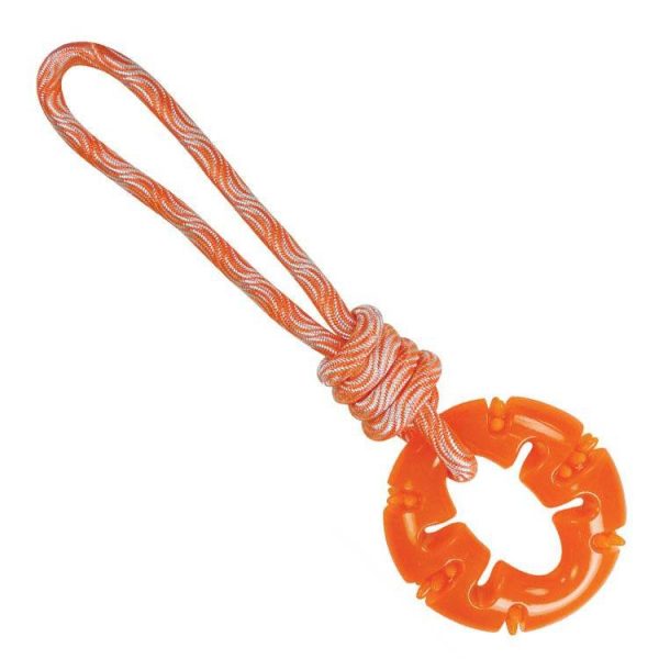 Brinquedo Jambo Mordedor Treat Ring Rope Laranja
